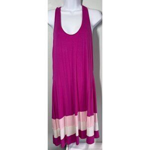Calvin Klein Womens Colorblock Maxi Dress Size 10 Fushia Pink Beach Resort Wear